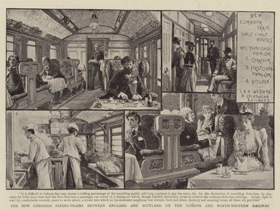 Il Nuovo Treno Ristorante-Corridoio tra Inghilterra e Scozia sulla London and North-Western Railway da Charles J. Staniland